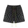 Marca de moda estadounidense Rhude Zebra bordada letra impresa para hombres y shorts versátiles versátiles de holdina holdina