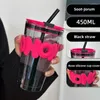 Water Bottles 350/450ml Lead Free Glass Mug With Cup Sleeve And Lid Straw Coffee Mugs Juice Cute Milk Cups Tea Drinkware