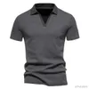 Magliette da uomo Mens Henley T-shirt Slimd Fit Cotton Short Short Casht-Shirts Jogger Mens Top Tees