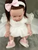 Ivory Lace Baptism Girl Shoes Pography Flower Baby Glitter Pearly Christening Shoes Soft Comfortable Infant Footwear 240417