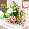 Decorative Flowers Artificial Bouquet Elegant Silk Chrysanthemum Mini Rose For Wedding Home Decoration Low Maintenance
