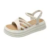 Женские тапочки популярные летние новые сказочные стиль толстые подошвы для женщин французская модная женская обувь маленькие ароматные римские сандалии A088
