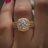 Anneau de créateur Vintage Ovale Cut 4CT Lab Diamond Diamond Promesser Ring Engagement Band de bandes de mariage pour femmes bijoux