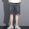 Y2K MENS LOOSE BAGGY DENIM SHORT MEN JEANS Fashionwear Hip Hop Long Cargo Shorts Pocket Male Pantalones Cortos 240402