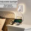 LED MUR LED LED 3W Blanc Blanc Contrut Contrôle monté Modern Indoor El Chambre de chambre Chambre Readable A réglable