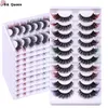 Cílios de vison de Mink 3D atacado cílios falsos naturais de atacado cílios 3D cílios de visita macia maquiagem de maquiagem de extensão Fake olhe lashes 3d color-mix