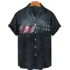 Casual shirts voor heren retro shirt met korte mouwen 3d usa vlag gedrukt zomer Hawaiian voor mannen oversized losse mannelijke kleding