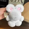 13 cm / 5 "Real Real Rex Rex Rabbit Fur Fur Bunny Sac charcheur Accessoires de sacs de trousse