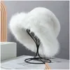 Cappelli larghi secchio Big Fluffy Furx Furx Cappello per donne Luxuria P Fisherman Inverno caldo addensato Giorno nevoso Panama Cap Delivery Otyin Otyin