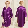 Vêtements de nuit pour femmes Summer grande taille de chemise en vrac Bouton Cardigan Nightgown Sexe