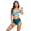 Costumi da bagno femminile sexy tintura tintura bikini set in vita alta donna costume da bagno femminile da bagno a v-torto costume da bagno boccini bibicini trajes de bano