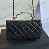 23k svart lammskinnavdrag multi pochette topp strasshandtag woc väskor kort hållare silver kedja crossbody axel mobiltelefon ol 2in1 handväska 19x10 cm