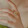 Clusterringe Natural Hetian Jade handgewandter Ring weiblicher Luxusschmuck Nische Eröffnung einstellbarer Netflix Premium Sense Vintage süßes Mädchen