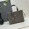 Pleated Tote Bag Designer Large Capacity Shopping Shoulder Lady Handbag Sheep Leather Weekend Travel Internal Zipper Pocket Removable Black