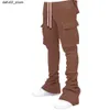 Spodnie męskie Plus rozmiarowe spodnie Nowy design Dostosowany Flare Sweat Pants Street Wear Mens Układane spodnie Q240417