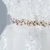 Belts Diamond midjebälte Elegant Bling Luxury Dress Midjeband Floral Ribbon Rhinestone Bridal Bridesmaid