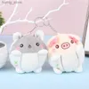 Plush Keychains Cartoon Animal Plush Toy Puppy Kitty Piggy Bear Pendant Soft Stuffed Doll Keychain Backpack Car Bag Key Ring Decor Kid Gift Y240415