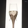 Wine Glasses 2Pcs Set Wedding Glass Personalized Champagne Toasting Flutes Burlap Lace Rustic Cup Creative
