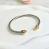 2024デザイナーDavidYumans Yurma Jewelry Bracelet XX Gold Dome Twisted Cord Bracelet小さなハンドピース