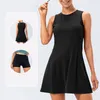 Lu Algin Yoga Chairts nwt Al Tennis Skirt Quick Dry Tnkynton Sports Dress with Onepiece Clothes Fitness Sundress antileakage ll align Gym Cloth Cloth