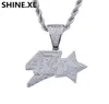 Homens e mulheres White Gold Hip Hop número 47 Star Pingente Charms Charms Cubic Zircon Stone Jewelry Gifts5969465