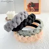 Bandons Aishg Twist Band Treded Hair For Women Fashion Twistes tissés Twists Band Korean Wide Roy Face Wash Hairband Girls Hair Accessoires Y240417