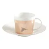 Ins Mmirror Reflection Coffee Cup Plate Luxury Tea set Mug Ceramic Running HorseDeerHummingbird Cup 240417