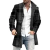 Men's Trench Coats Men Overcoat Outerwear Long Single-breasted Thick Warm Jacket Coat All Match