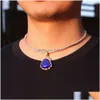 Hänge halsband hiphop halsband smycken chalcedony maitreya högkvalitet isad ut buddha guld pläterade droppleverans hängen dhqeo