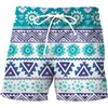 Мужские шорты летние 3D цифровой печати этнический стиль пляжные брюки свободная случайная шнурки