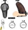 Metal Mesh Male Chastity Cage, Stainless Steel Black Chastity Device for Men with 2 Cock Ring Set, 2024 New Penis Locked Cage Breathable and Comfortable