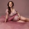 Maternity Pography Tulle Dresses Bodysuit Outfit Pregnant Woman Po Shoot Bodysuit with Tulle Dress 240408