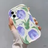 Mobiltelefonfodral Luxury Wavy Creamy Flower Case For Phone 13 11 14 Pro Max 12 XR 7 8 Plus X XS SE 2020 15PROMAX SILICON SOFT TPU FUNDA COVERS
