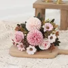 Fiori decorativi rosa fiore rosa dente di leone artificiale miscuglio mazzo da sposa fake home giardino feste di nozze decorazioni soggiorno decorazione