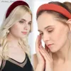 Headbands Velvet Padded Headbands for Women 4cm Wide Solid Rhinestones Thick Hair Hoop Girls Sponge Non-slip Hairbands Hair Accessories Y240417