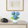Dekoratif Çiçekler 1 PC Örme Çiçek Temizlenmesi Kolay Gerçekçi Yapay Benzersiz Düşük Bakım Tığ İşçisi Ev Dekoru için