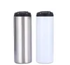 Sublimation 15 oz Bouteilles d'eau droite avec des couvercles de paille Tasses de sport Tasse de gobelets en acier inoxydable