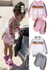 Kid Clothing Set Anzug Regenbogenstreifen transparente Mantel -Weste Shorts 3 Stcs Mädchen Sonne Schutz Outfit Sommerkleidung 6955042