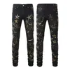 Jeans pour hommes skinny pour homme pantalon designer gris rip denim Biker peinture di pant os slim fit stretch moto motorcycle star halloween hip hop st dhybm