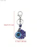 Keychains Lanyards Lucky Eye Turkish Evil Eye Keychain Alloy Key Chain Holder Blue Glass Bead Bag Car Keyring for Women Men pulseras bijoux Y240417