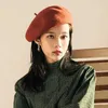 Bérets hivernaux Faux Bolie Beret femmes filles artiste français artiste de bonnet de bonnet de bonnet rouge