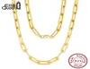 Effie Queen Italien Paperclip Chain Link Collier 925 STERLING Silver 14K Gold 16quot 18quot 22quot pouces Colliers pour WOM7974277