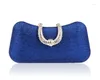 Kvällspåsar Design Blue Lady Banket Handväska Clutch Party Bridal Bag Kvinnor med axelkedja Makeup Mujer Bolso 1022b