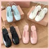 Designer Summer Fashion Temperament Patent New High Quality Ballet Women Brand Jelly Shoe Girls Holiday Mary Janes Shoes Shallow Mouth High-heeled Single Shoes