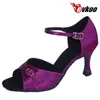 Scarpe da ballo evkoodance taglia noi 4-12 comode fibbia di cristallo donna salsa raso 7,3 cm tacco da ballo da donna evkoo-176