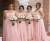 2017 Coral Bridesmaid Dresses For Summer Garden Boho A Line Cap Sleeves Pleats Maid of Honor Gowns Sexy Wedding Guest Dress5927289