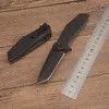 KS1990 Assisted Flipper Folding Knife 8Cr13Mov Black Tanto Point Blade GRN med stålplåthandtag utomhus camping vandring EDC Pocket Knives med detaljhandelslådan