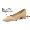 Kledingschoenen fedonas mode dames koe lederen pumps dik hoge hakken comfort zacht kantoor elegante puntige teen casual vrouw