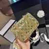 CC Lüks Marka Parlak Kadın Tasarımcı Flep Bag Yıldız Para Çanta Patentli Deri Altın Donanım Çapraz Vücut Omuz Çantaları Çanta 19cm Altın/Gümüş Akşam Çantalar