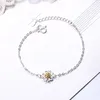 Anklets Fashion 925 Sterling Silver Anklet Fina smycken Simple Daisy Foot Chain for Women Girl S925 Ankelbenarmband